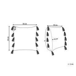 Beliani Sierkussen BOUVARDIA - Grijs Katoen -Bedbekleding schommelt. 0dc2fc56941149a0a8e71d3201a16cdc