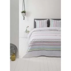 Ten Cate Katoenen Eenpersoons Dekbedovertrek - 140x200/220 - Scratch White -Bedbekleding schommelt. 1000023945 0110