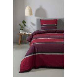 Ten Cate Katoenen Lits Jumeaux Dekbedovertrek - 240x200/220 - Thor Rood -Bedbekleding schommelt. 1000023974 0111
