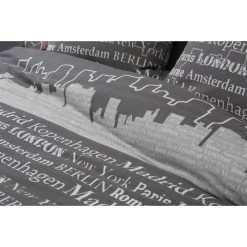 Ten Cate Katoenen Eenpersoons Dekbedovertrek - 140x200/220 - Skyline Taupe -Bedbekleding schommelt. 1000024037 0111