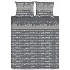 Ten Cate Katoenen Eenpersoons Dekbedovertrek - 140x200/220 - Skyline Taupe