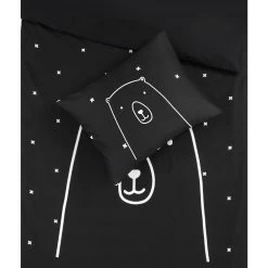 Kidzroom Bear Dekbedovertrek - 120x150 - Zwart -Bedbekleding schommelt. 1000025137 0102