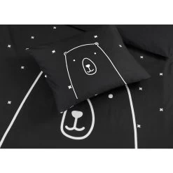 Kidzroom Bear Dekbedovertrek - 120x150 - Zwart -Bedbekleding schommelt. 1000025137 0103