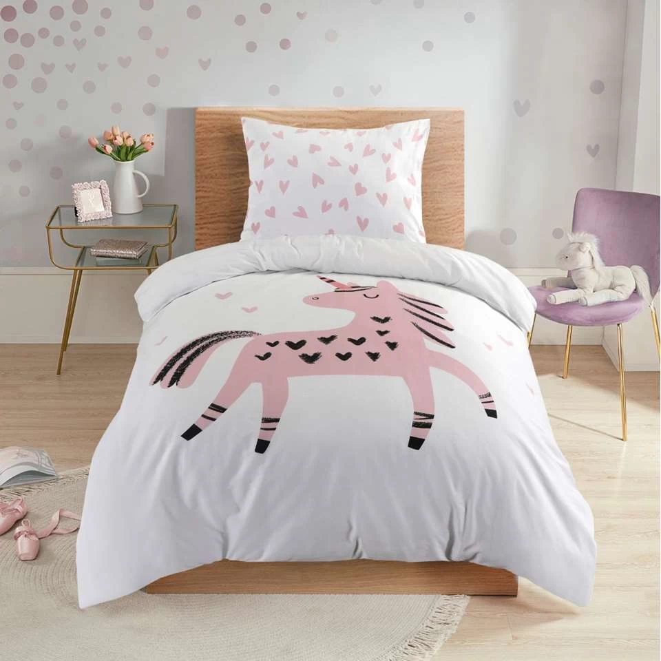 Kidzroom Unicorn Dekbedovertrek - 120x150 - Wit 2 Kidzroom Unicorn Dekbedovertrek - 120x150 - Wit - Afbeelding 2