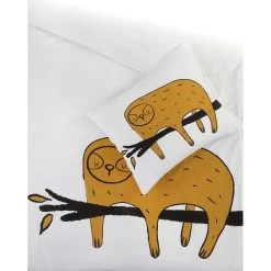 Kidzroom Sloth Dekbedovertrek - 140x200 - Wit -Bedbekleding schommelt. 1000025144 0103