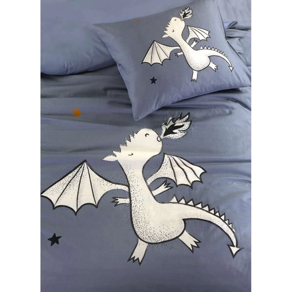 Kidzroom Dragon Dekbedovertrek - 140x200 - Blauw 3 Kidzroom Dragon Dekbedovertrek - 140x200 - Blauw - Afbeelding 3