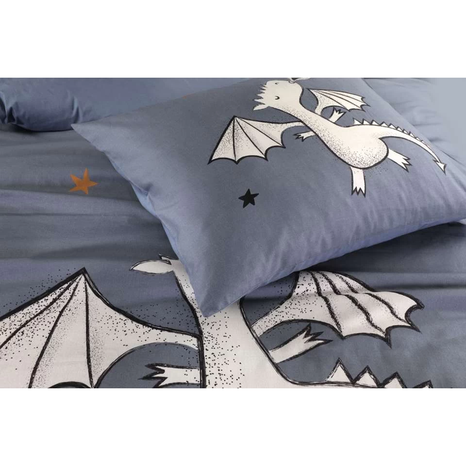 Kidzroom Dragon Dekbedovertrek - 140x200 - Blauw 4 Kidzroom Dragon Dekbedovertrek - 140x200 - Blauw - Afbeelding 4