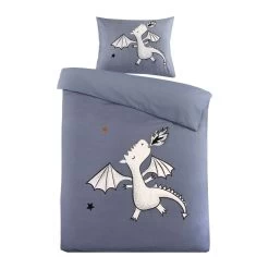 Kidzroom Dragon Dekbedovertrek - 140x200 - Blauw