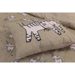 Kidzroom Cat Dekbedovertrek - 140x200 - Beige -Bedbekleding schommelt. 1000025148 0103