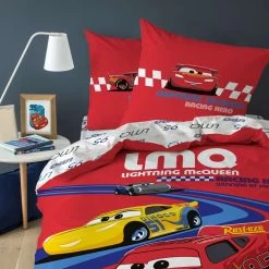 Disney Cars Dekbedovertrek Racing - Eenpersoons - 140 X 200 Cm - Katoen -Bedbekleding schommelt. 1000025557 0102