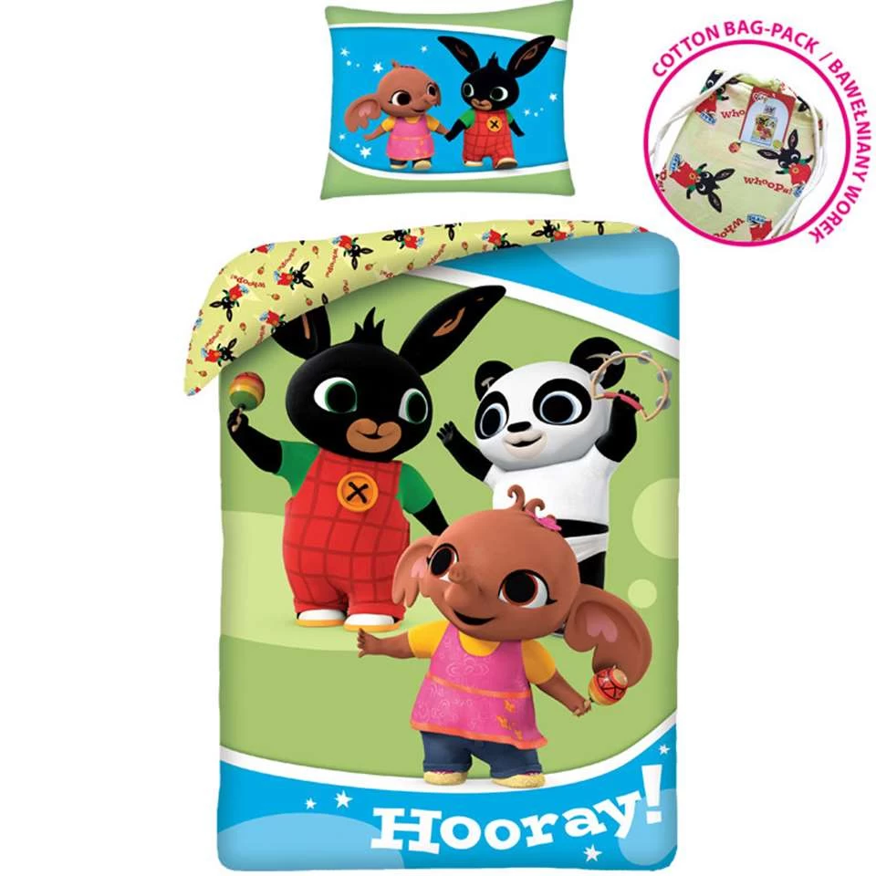 Bing Bunny Dekbedovertrek Hooray - Eenpersoons - 140 X 200 Cm - Katoen 4 Bing Bunny Dekbedovertrek Hooray - Eenpersoons - 140 X 200 Cm - Katoen - Afbeelding 4