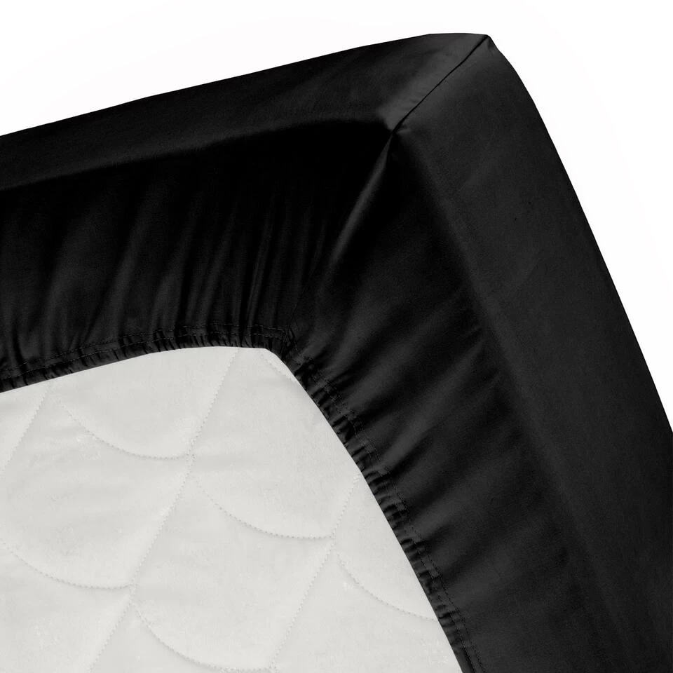 Cinderella Sundays - Hoeslaken (tot 25 Cm) - Satijn - 180x220 Cm - Black 2 Cinderella Sundays - Hoeslaken (tot 25 Cm) - Satijn - 180x220 Cm - Black - Afbeelding 2