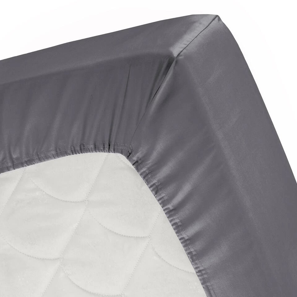 Cinderella Sundays - Hoeslaken (tot 25 Cm) - Satijn - 100x210 Cm - Anthracite 2 Cinderella Sundays - Hoeslaken (tot 25 Cm) - Satijn - 100x210 Cm - Anthracite - Afbeelding 2