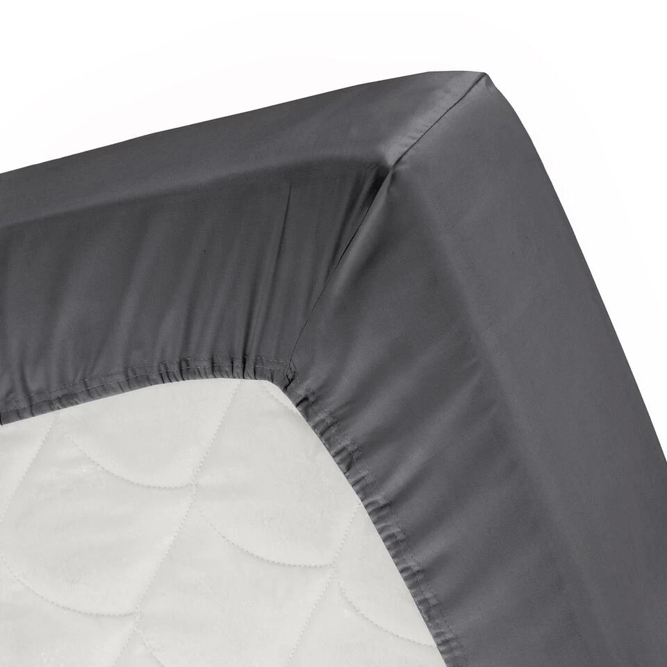 Cinderella Hoeslaken - Tot 35cm Matrasdikte - Katoen - 180x220 Cm - Antraciet 2 Cinderella Hoeslaken - Tot 35cm Matrasdikte - Katoen - 180x220 Cm - Antraciet - Afbeelding 2
