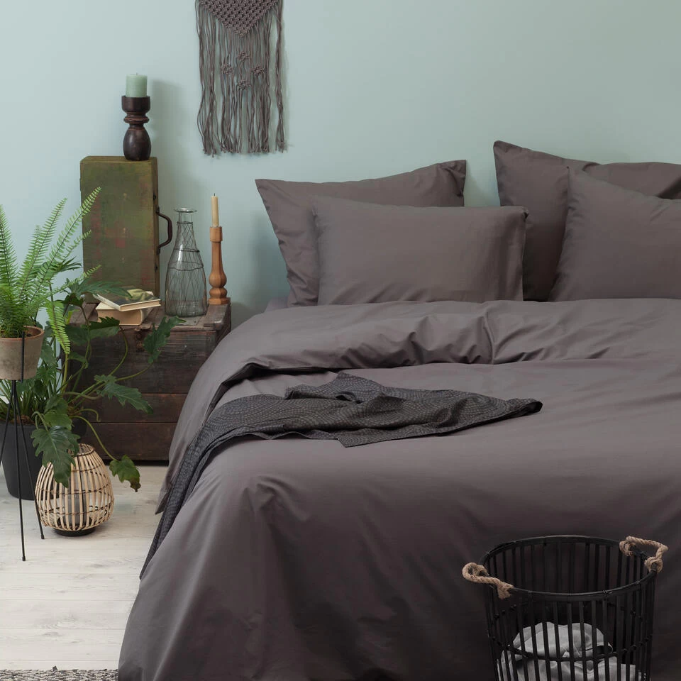 Cinderella Dekbedovertrek Weekend - Katoen - 260x200/220 Cm - Antraciet 2 Cinderella Dekbedovertrek Weekend - Katoen - 260x200/220 Cm - Antraciet - Afbeelding 2
