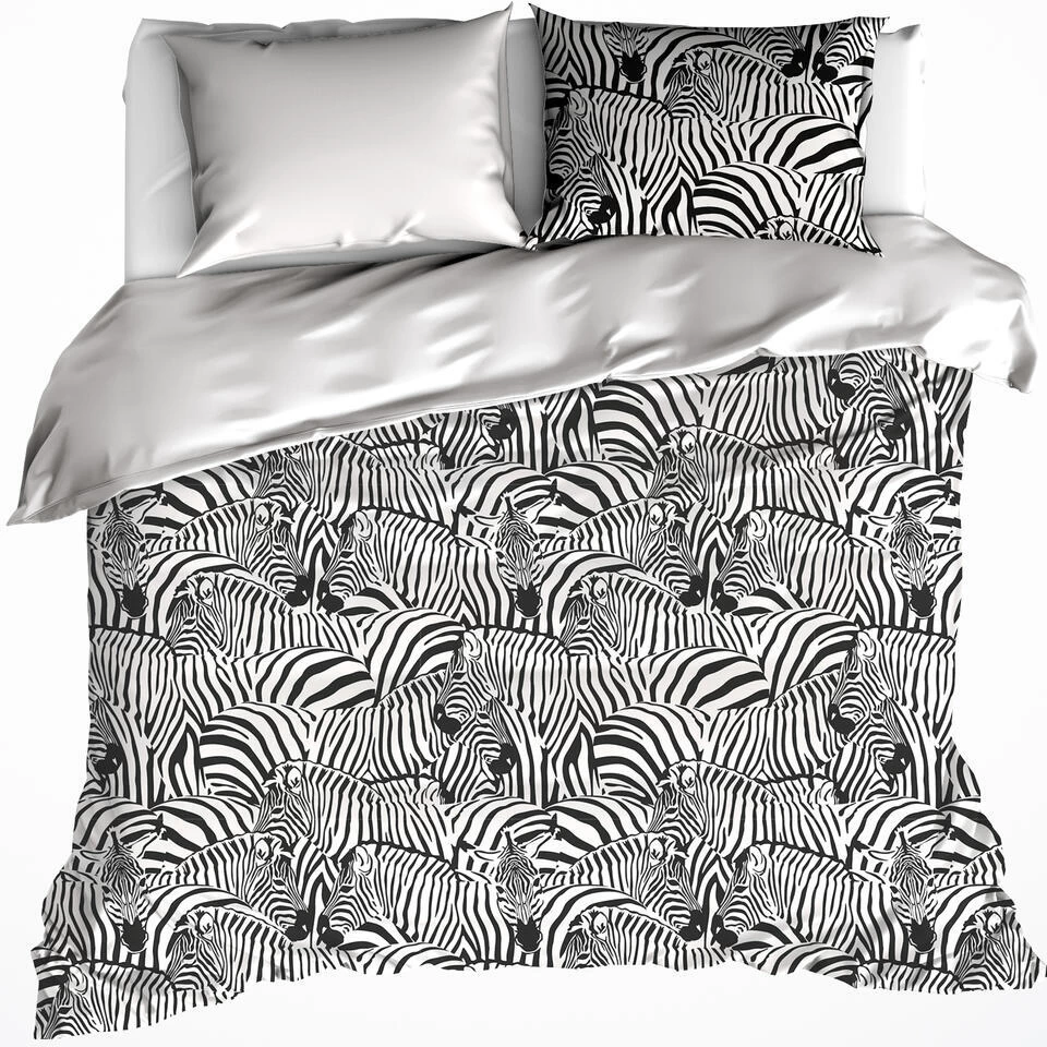 De Witte Lietaer Dekbedovertrek Zebra Cream - 260 X 240 Cm - Katoen Flanel 1 De Witte Lietaer Dekbedovertrek Zebra Cream - 260 X 240 Cm - Katoen Flanel