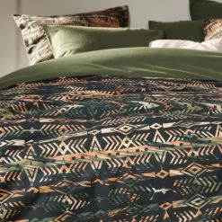 De Witte Lietaer Dekbedovertrek Rufus Khaki - 140 X 200/220 Cm - Katoen Flanel -Bedbekleding schommelt. 1000032124 0102