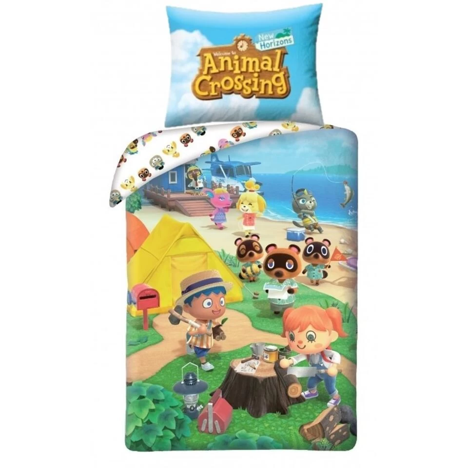 Animal Crossing Dekbedovertrek Happy Home - Eenpersoons - 140 X 200 Cm - Katoen 1 Animal Crossing Dekbedovertrek Happy Home - Eenpersoons - 140 X 200 Cm - Katoen