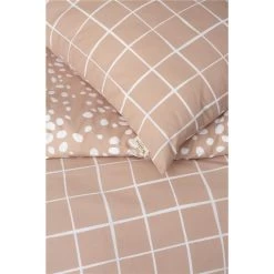 Walra - Dekbedovertrek Remade Dots & Squares - 200x220 Cm - Terra -Bedbekleding schommelt. 1000034077 0102