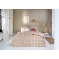 Walra - Dekbedovertrek Remade Dots & Squares - 200x220 Cm - Terra -Bedbekleding schommelt. 1000034077 0103