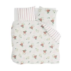 Walra - Dekbedovertrek Red Roses - 200x220 Cm - Off White