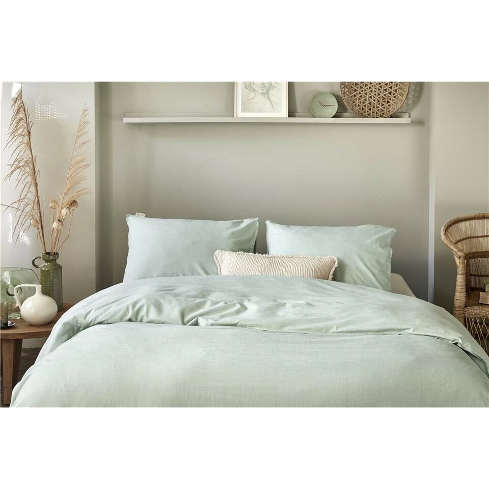 Walra - Dekbedovertrek Vintage Cotton - 200x220 Cm - Jade 3 Walra - Dekbedovertrek Vintage Cotton - 200x220 Cm - Jade - Afbeelding 3