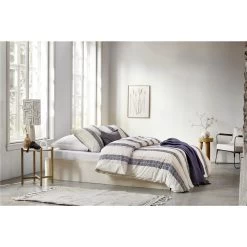 Walra - Dekbedovertrek Remade Drawing Fishbones - 140x220 Cm - Off White -Bedbekleding schommelt. 1000034119 0103