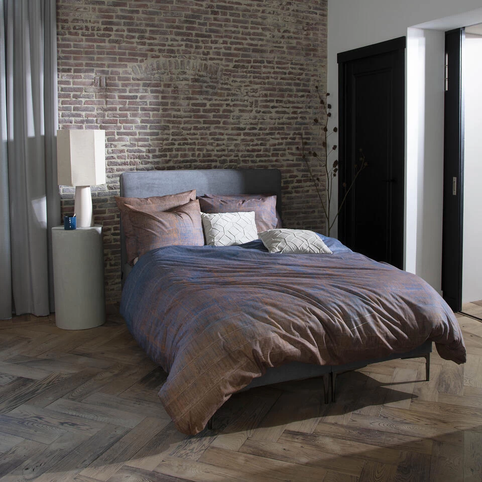 Damai Dekbedovertrek Souk - Katoen - 260x200/220 Cm - Rust 2 Damai Dekbedovertrek Souk - Katoen - 260x200/220 Cm - Rust - Afbeelding 2