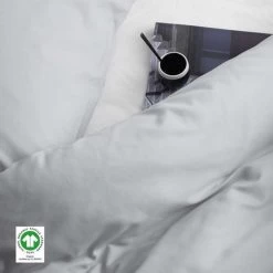 Damai Dekbedovertrek Organic Satijn Light Grey-1-persoons (140 X 200/220 Cm) -Bedbekleding schommelt. 1000034827 0103