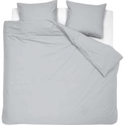 Damai Dekbedovertrek Organic Satijn Light Grey-1-persoons (140 X 200/220 Cm)