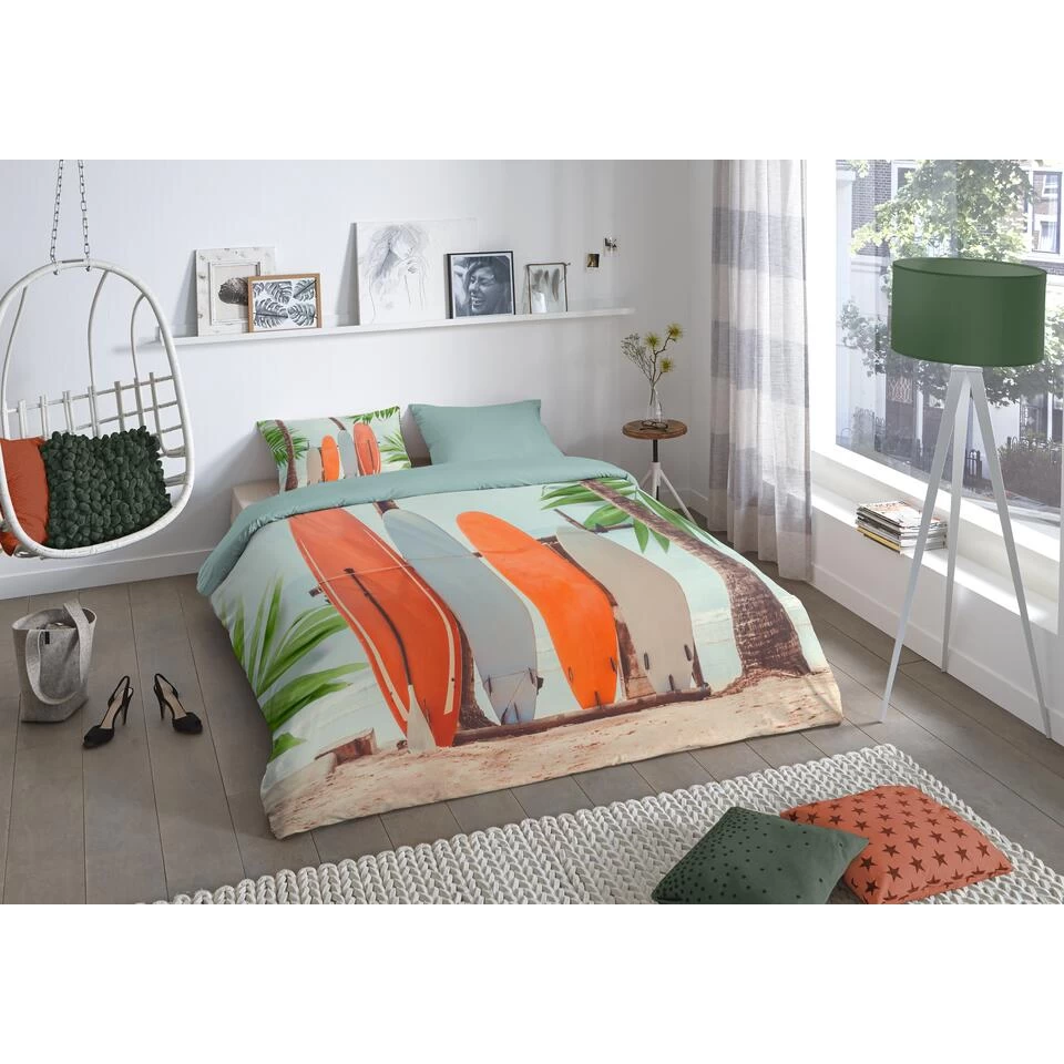 Good Morning Dekbedovertrek "Surf" - Multi - (140x220 Cm) 2 Good Morning Dekbedovertrek "Surf" - Multi - (140x220 Cm) - Afbeelding 2