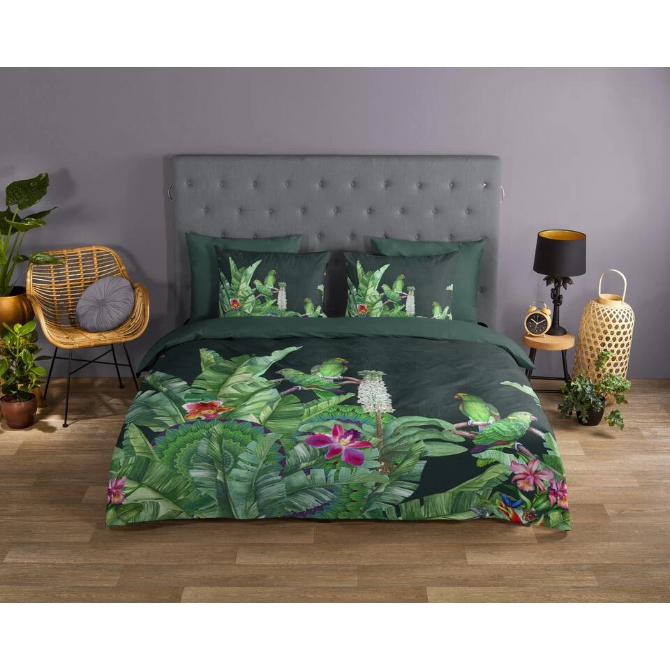 Good Morning Dekbedovertrek "Cato" - Groen - (140x220 Cm) 2 Good Morning Dekbedovertrek "Cato" - Groen - (140x220 Cm) - Afbeelding 2