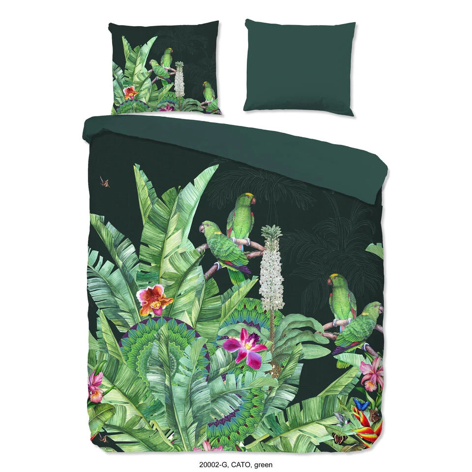 Good Morning Dekbedovertrek "Cato" - Groen - (140x220 Cm) 1 Good Morning Dekbedovertrek "Cato" - Groen - (140x220 Cm)