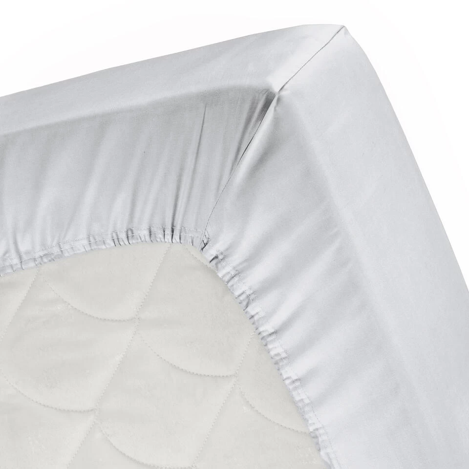 Cinderella Sundays - Hoeslaken (tot 25 Cm) - Satijn - 90x210 Cm - Light Grey 2 Cinderella Sundays - Hoeslaken (tot 25 Cm) - Satijn - 90x210 Cm - Light Grey - Afbeelding 2