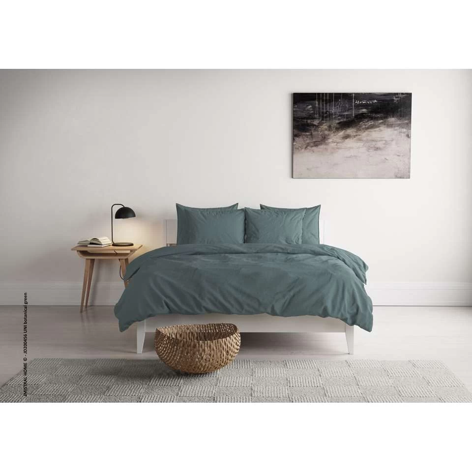 Mistral Home Dekbedovertrek 100% Gewassen Katoen Groen 140x200 Cm 2 Mistral Home Dekbedovertrek 100% Gewassen Katoen Groen 140x200 Cm - Afbeelding 2
