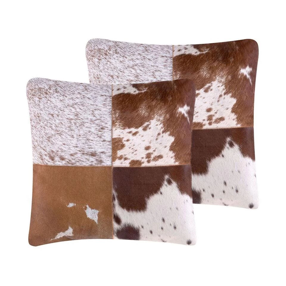 Beliani Sierkussen MARADY - Bruin Leer, Katoen 1 Beliani Sierkussen MARADY - Bruin Leer, Katoen