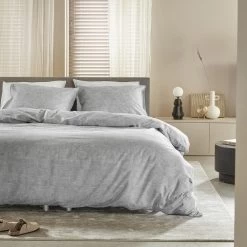 Damai Dekbedovertrek Ebba - Biologisch Katoen - 260x200/220 Cm - Grey -Bedbekleding schommelt. 1000041527 0102