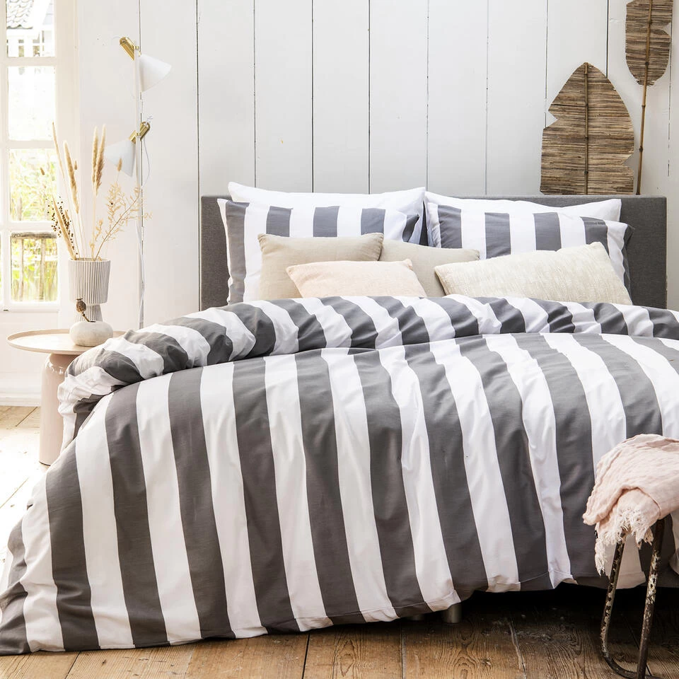 Cinderella Dekbedovertrek Jacky - Katoen - 200x200/220 Cm - Anthracite 2 Cinderella Dekbedovertrek Jacky - Katoen - 200x200/220 Cm - Anthracite - Afbeelding 2