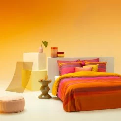 Damai Dekbedovertrek Lucid - Satijn - 200x200/220 Cm - Orange -Bedbekleding schommelt. 1000042978 0102