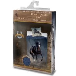 Animal Pictures Dekbedovertrek Zwart Paard - 140 X 200 Cm - Katoen -Bedbekleding schommelt. 1000044586 0102