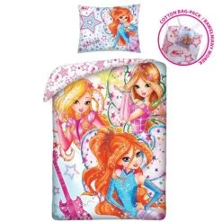 Winx Club Dekbedovertrek Bloom- Eenpersoons - 140 X 200 Cm - Katoen -Bedbekleding schommelt. 1000044602 0102