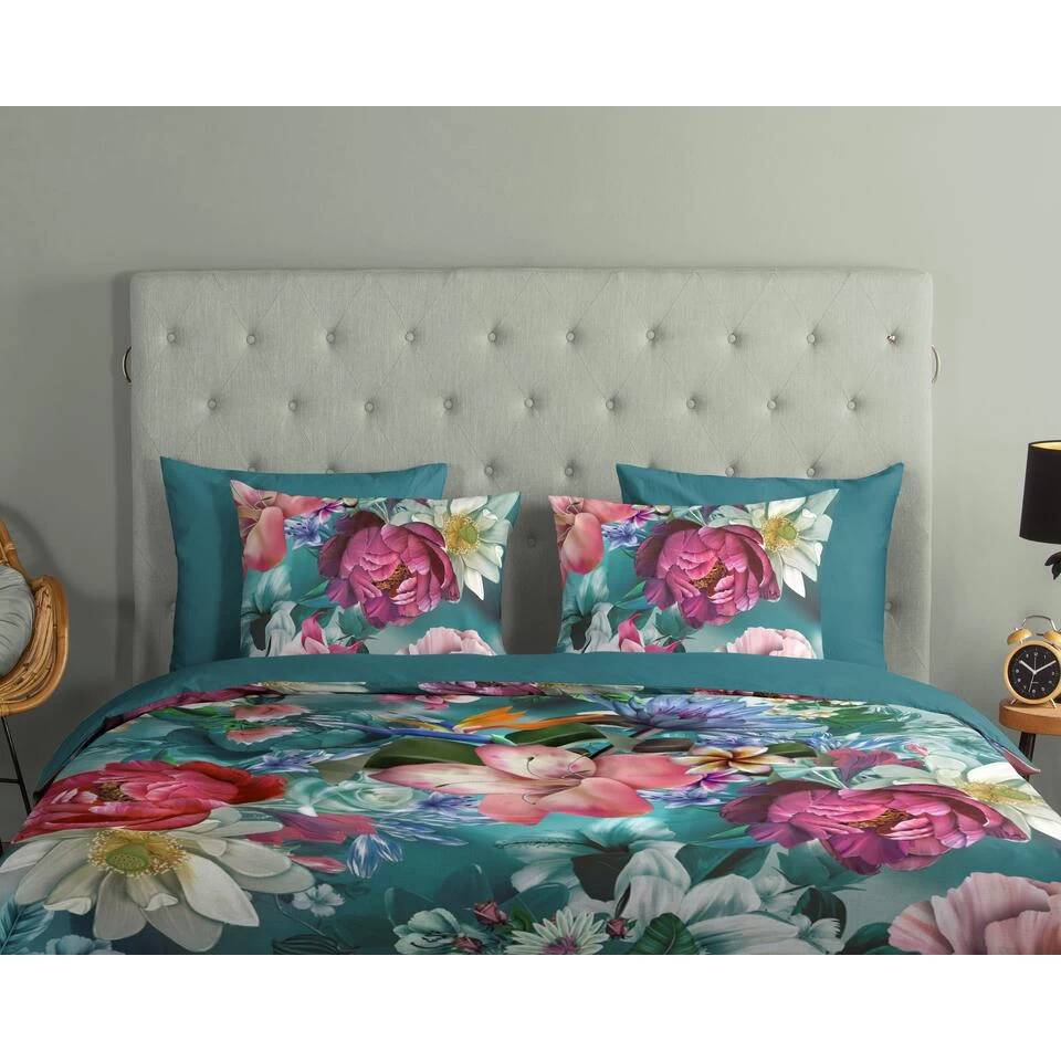 Good Morning Dekbedovertrek "Tiandra" - Petrol - (240x220 Cm) 3 Good Morning Dekbedovertrek "Tiandra" - Petrol - (240x220 Cm) - Afbeelding 3