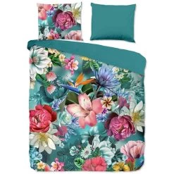 Good Morning Dekbedovertrek "Tiandra" - Petrol - (240x220 Cm)