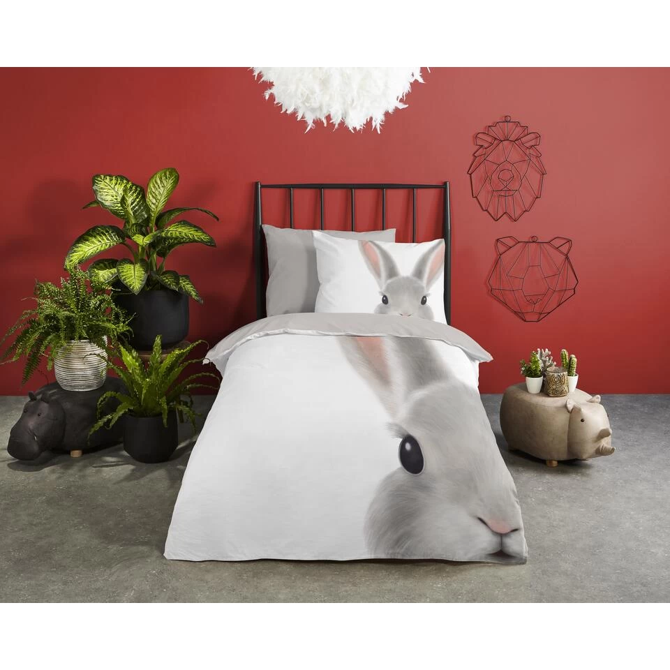 Good Morning Dekbedovertrek "Roger" - Wit - (140x220 Cm) 2 Good Morning Dekbedovertrek "Roger" - Wit - (140x220 Cm) - Afbeelding 2