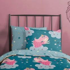 Good Morning Dekbedovertrek "Princesse" - Petrol - (120x150 Cm) -Bedbekleding schommelt. 1000045552 0102