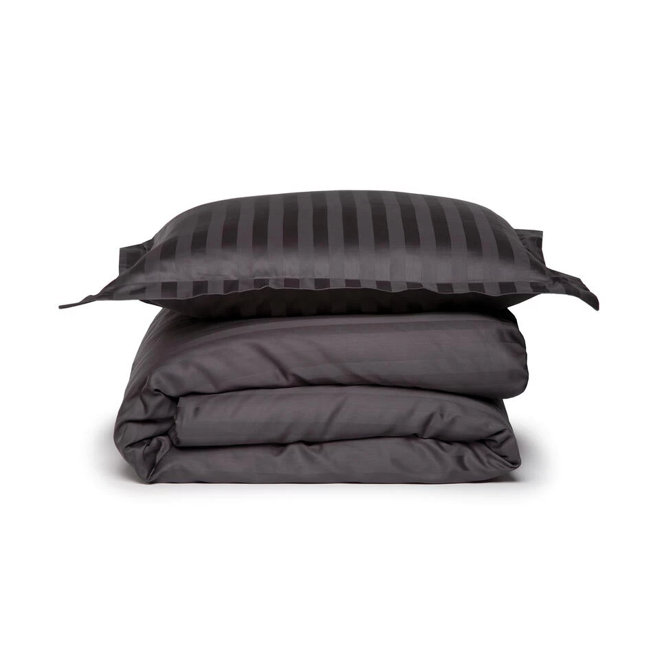 Damai Dekbedovertrek Katoen-satijn - 260x260/220cm - Grijs 2 Damai Dekbedovertrek Katoen-satijn - 260x260/220cm - Grijs - Afbeelding 2