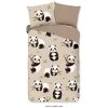 Good Morning Dekbedovertrek "Panda" - Zand - (140x220 Cm)