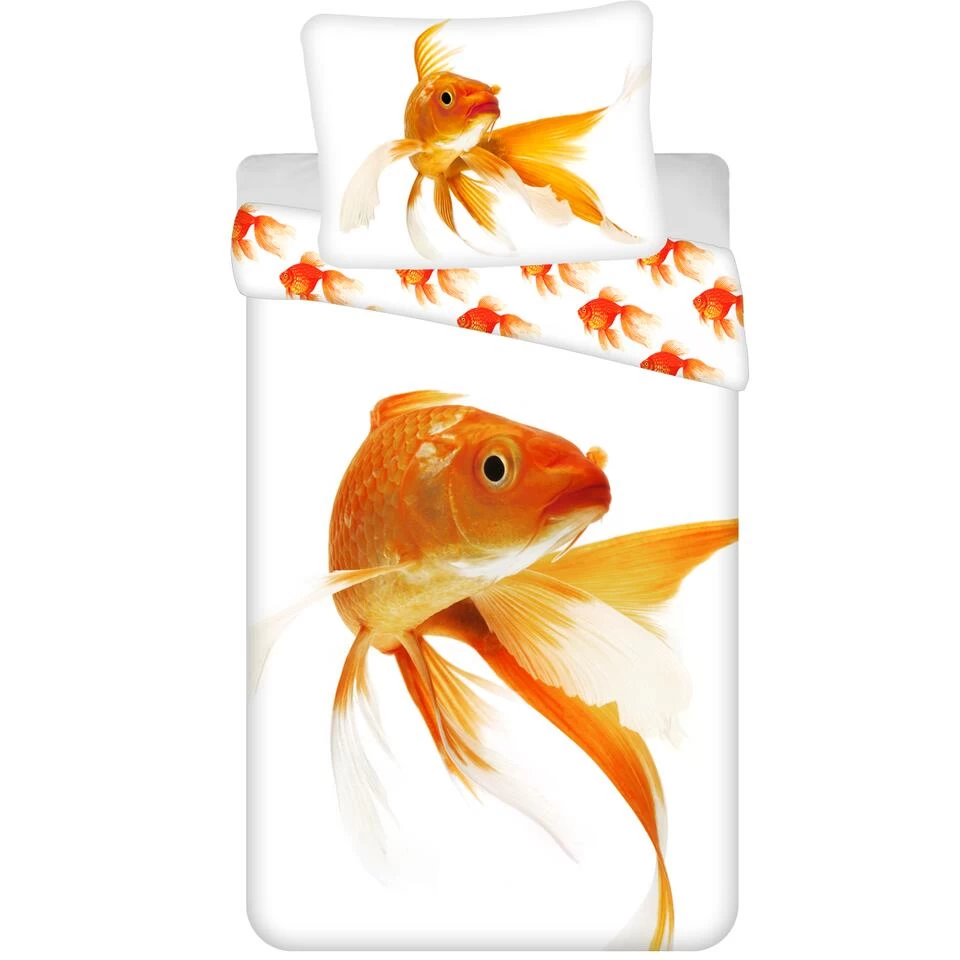 Animal Pictures Dekbedovertrek, Goudvis - Eenpersoons - 140 X 200 Cm - Katoen 1 Animal Pictures Dekbedovertrek, Goudvis - Eenpersoons - 140 X 200 Cm - Katoen