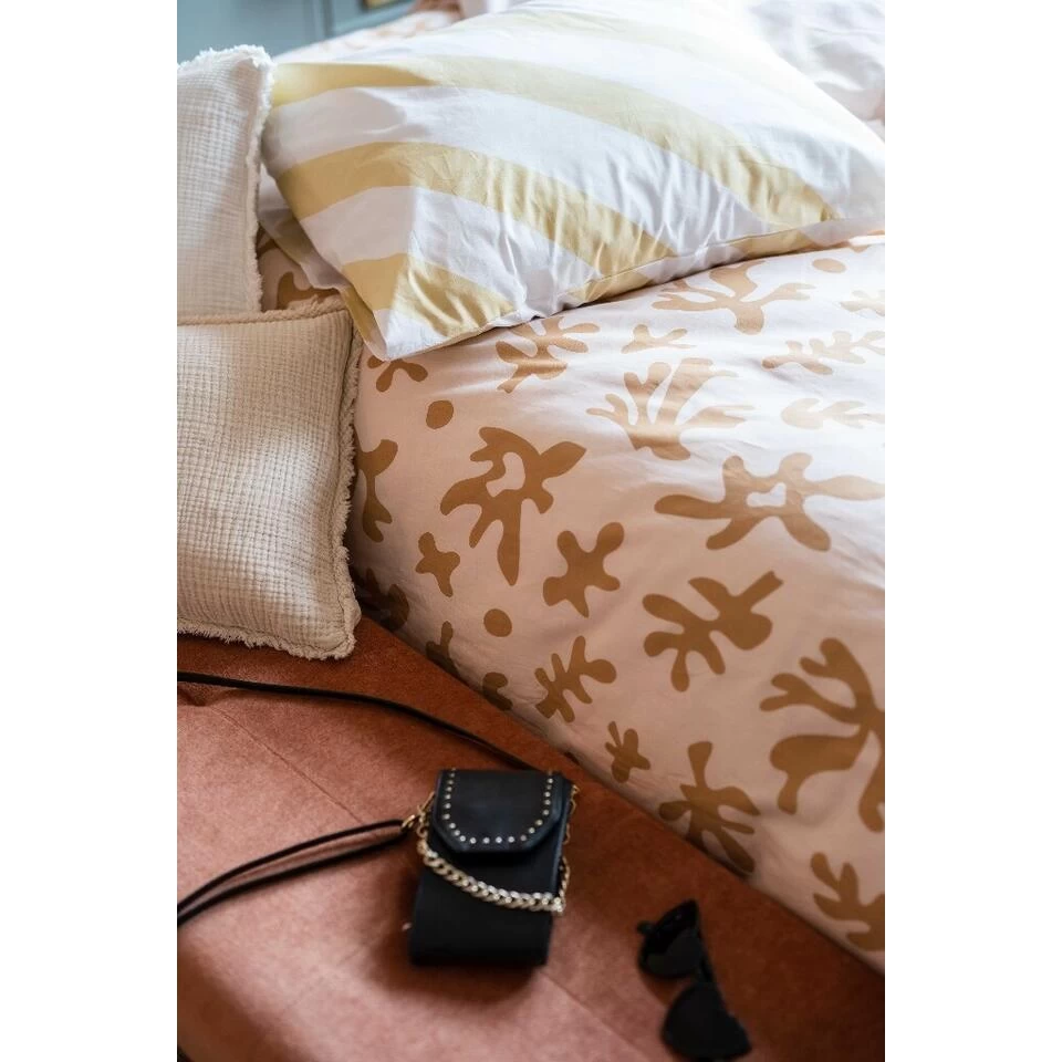 Dindi Home - Dekbedovertrek Sweet Leaves - 140x220 Cm - Roze 2 Dindi Home - Dekbedovertrek Sweet Leaves - 140x220 Cm - Roze - Afbeelding 2