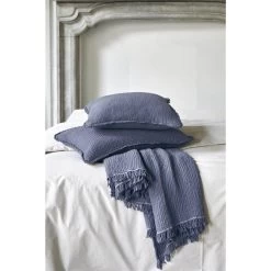 Walra - Plaid Casual Touch - 240x240 Cm - Blauw -Bedbekleding schommelt. 1000054543 0102